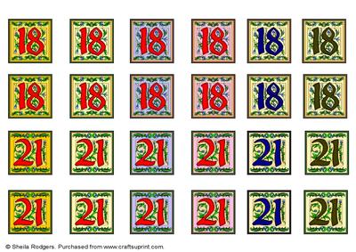 Age Toppers for Cards - 18 and 21