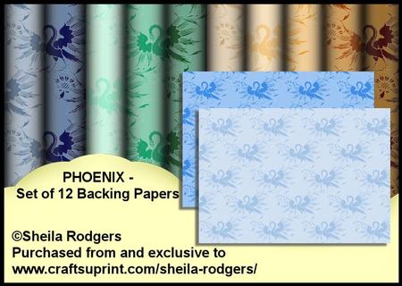 Phoenix - Set of 12 Backing Papers