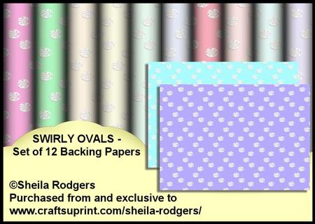 Swirly Ovals - Set of 12 Backing Papers