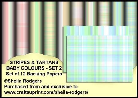 Stripes & Tartans Baby Colours 2 - Set of 12 Papers