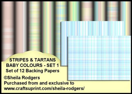 Stripes & Tartans Baby Colours 1 - Set of 12 Papers