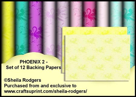 Phoenix 2 - Set of 12 Backing Papers