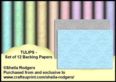 Tulips - Set of 12 Backing Papers