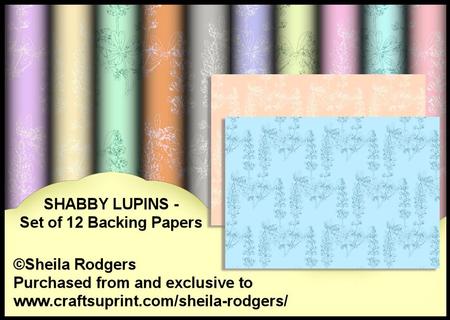 Shabby Lupins - Set of 12 Backing Papers
