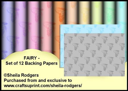 Fairy - Set of 12 Backing Papers