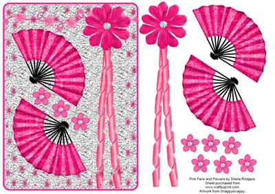 Pink Fans and Flowers