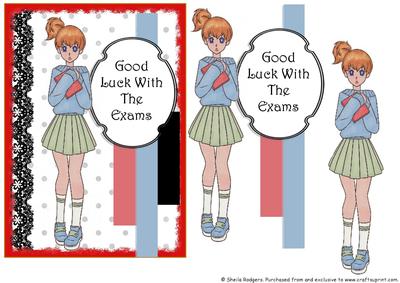 Young Girl Good Luck with Exams