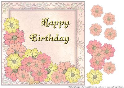Flower Corner 1 - Happy Birthday