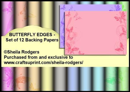 Butterfly Edges - Set of 12 Backing Papers