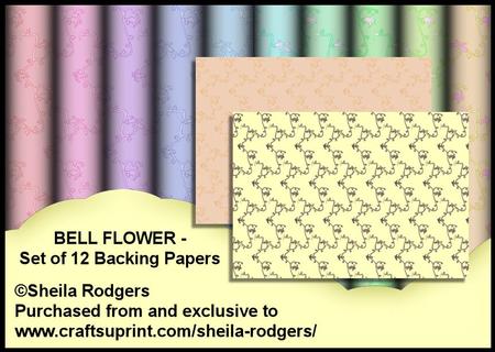 Bell Flower - Set of 12 Backing Papers