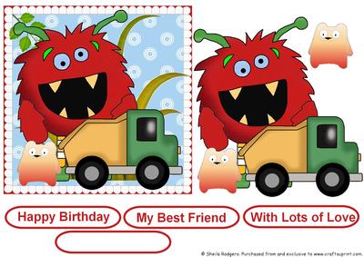 Silly Monster with Truck and Bear 2