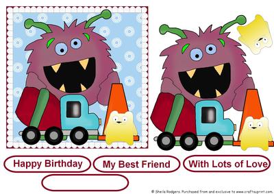Silly Monster with Truck and Bear