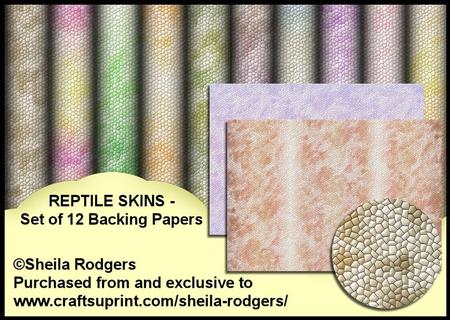Reptile Skins - Set of 12 Backing Papers