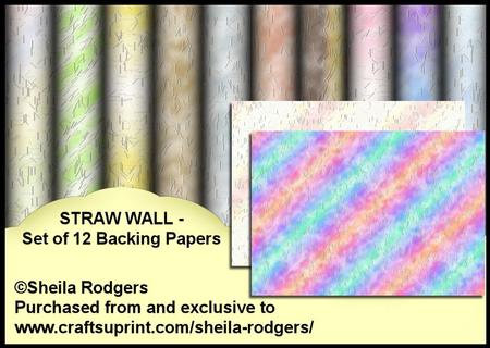 Straw Wall - Set of 12 Backing Papers