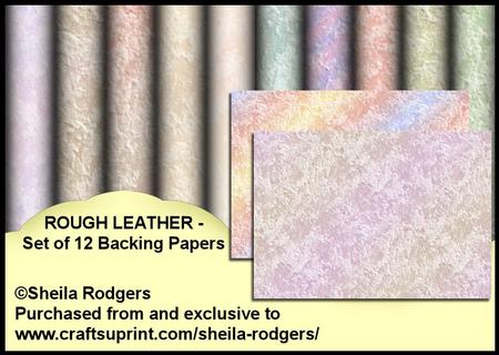 Rough Leather - Set of 12 Backing Papers