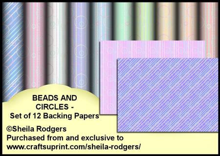 Beads and Circles - Set of 12 Backing Papers