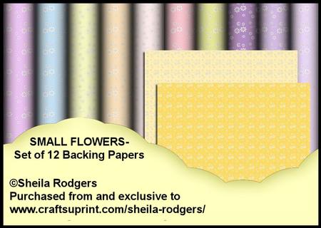 Small Flowers - Set of 12 Backing Papers