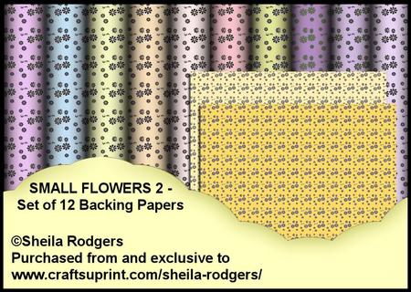 Small Flowers 2 - Set of 12 Backing Papers