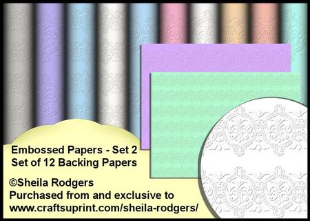 Embossed Papers - Set 2 - Set of 12 Backing Papers