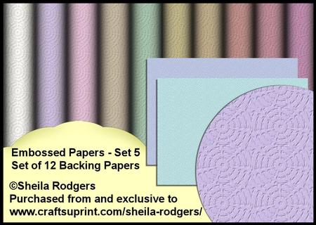 Embossed Papers - Set 5 - Set of 12 Backing Papers