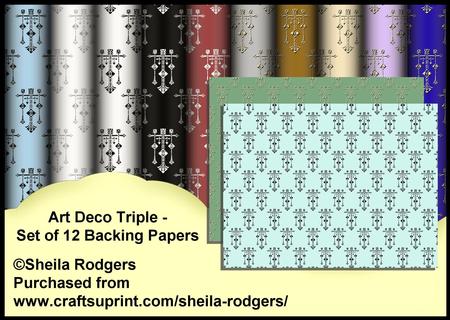 Art Deco Triple - Set of 12 Backing Papers