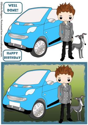 Boy with Car and Dog 1