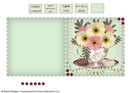 Flowers in Teacup 1 Mini Kit