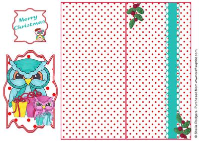 Over Top Card and Toppers - Christmas Owls