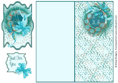 Over Top Card and Toppers - Turquoise Dragonfly
