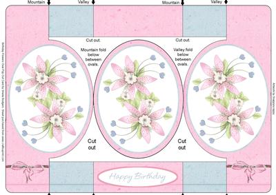 Birthday Flowers Oval Pop Out Card