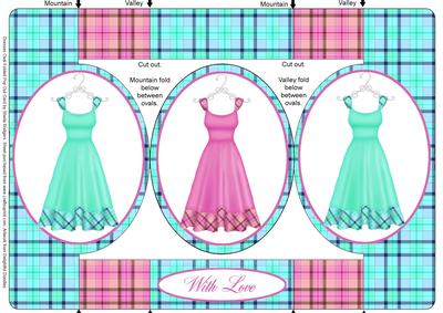 Dresses Oval Folded Pop Out Card