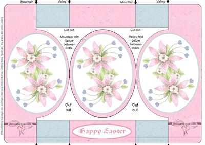 Easter Flowers Oval Folded Pop Out Card