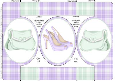 Handbags and Shoes Oval Folded Pop Out Card