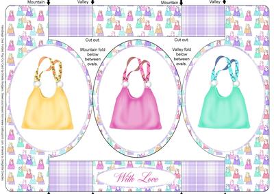 Handbags Oval Folded Pop Out Card