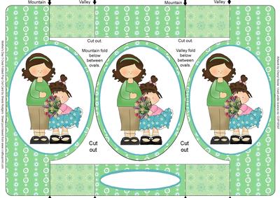 Mother's Day 1 Oval Folded Pop Out Card