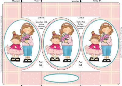 Mother's Day 2 Oval Folded Pop Out Card