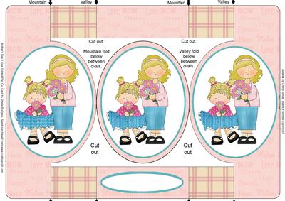 Mother's Day 5 Oval Folded Pop Out Card