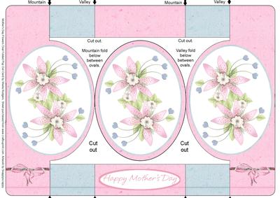 Mother's Day Flowers Oval Folded Pop Out Card