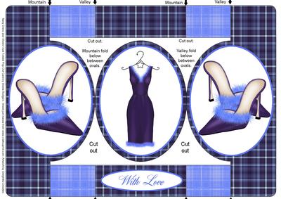 Navy Dress and Shoes Oval Folded Pop Out Card