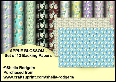 Apple Blossom - Set of 12 Backing Papers