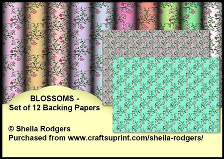 Blossoms - Set of 12 Backing Papers