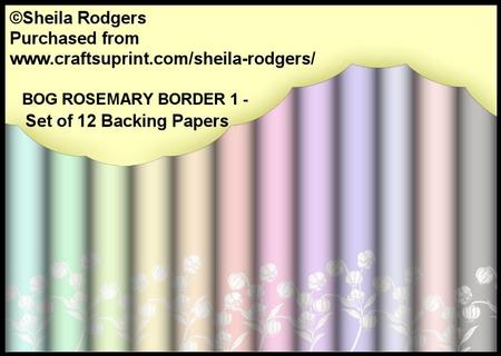 Bog Rosemary Border 1 - Set of 12 Backing Papers