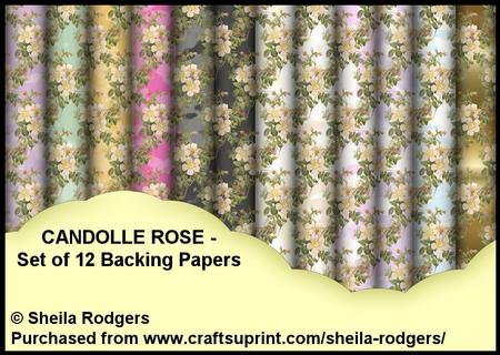 Candolle Rose - Set of 12 Backing Papers