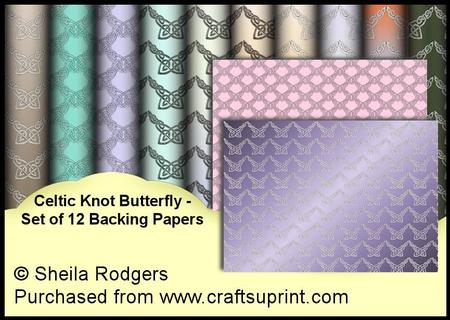 Celtic Knot Butterfly - Set of 12 Backing Papers