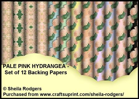 Pale Pink Hydrangea - Set of 12 Backing Papers