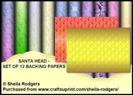 Santa Head - Set of 12 Backing Papers