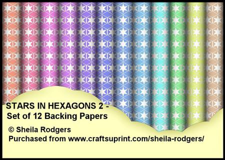 Stars in Hexagons 2 - Set of 12 Backing Papers