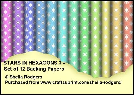 Stars in Hexagons 3 - Set of 12 Backing Papers