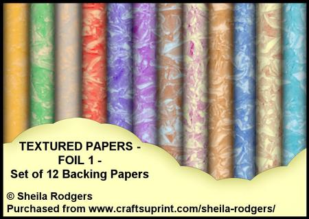 Textured Papers - Foil 1 - Set of 12 Backing Papers