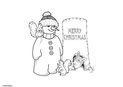 Digital Stamp - Woodland Snowman